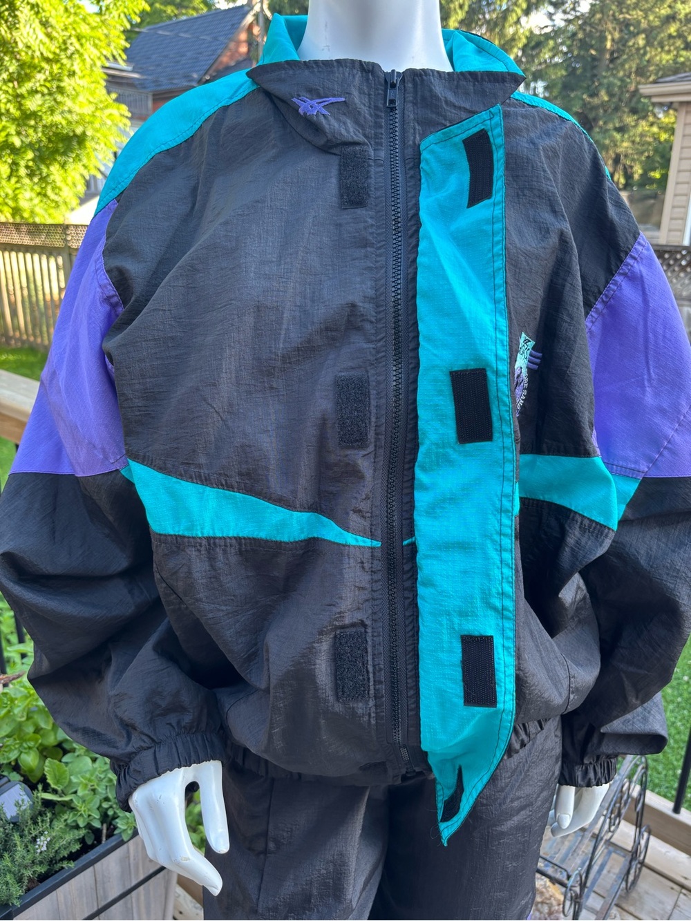 🌟 Vintage 90s ASICS Windbreaker Track Suit – New With Tag – Size Large 🌟 - Picture 3 of 15